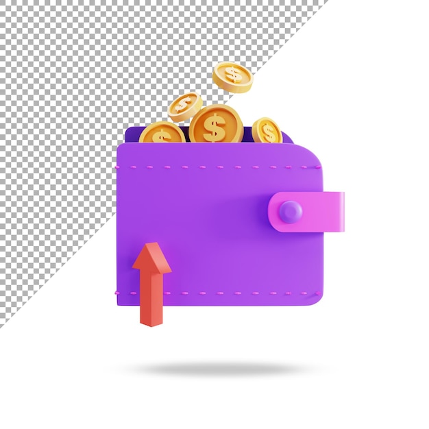 Representación 3d del concepto de ilustración de icono de gasto de dinero