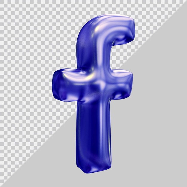 Representación 3d del concepto de redes sociales de icono de facebook
