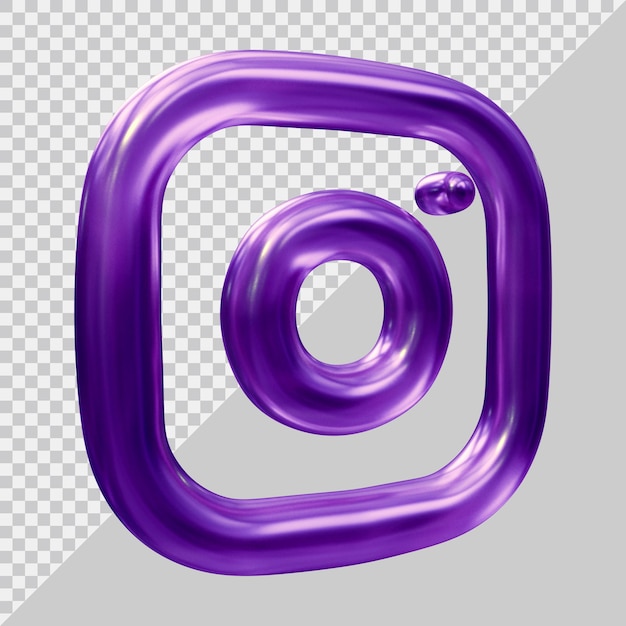 Representación 3d del concepto de redes sociales de icono de instagram