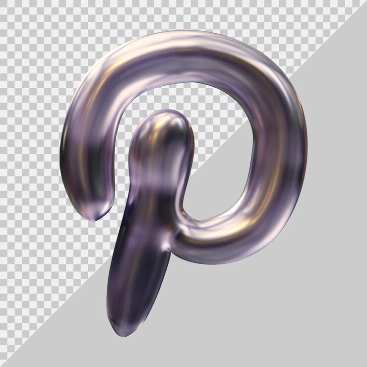 PSD representación 3d del concepto de redes sociales de icono de pinterest