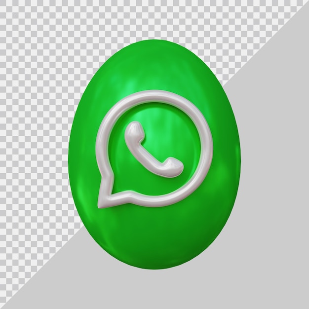 Representación 3d del concepto de redes sociales de icono de whatsapp