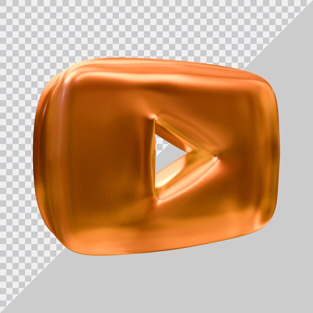 Representación 3d del concepto de redes sociales de icono de youtube