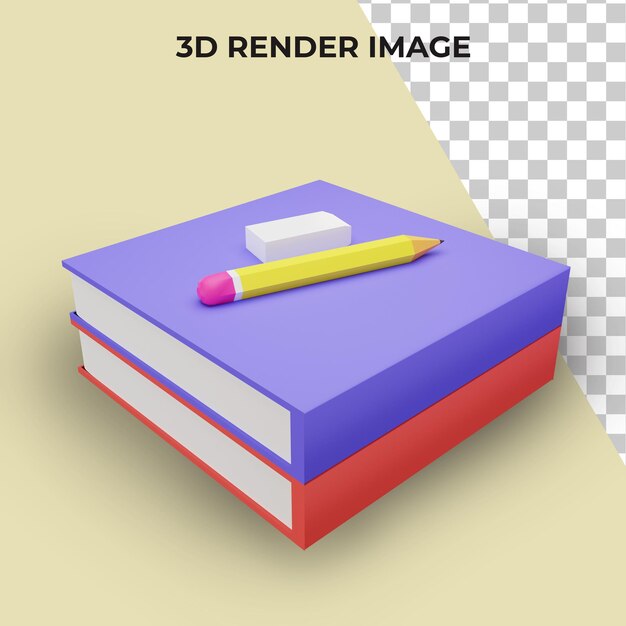 Representación 3d con concepto de regreso a la escuela psd premium