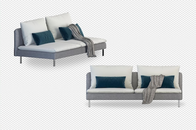 PSD representación 3d del concepto de sofá