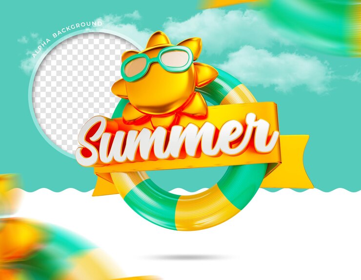 PSD representación 3d del concepto de venta de verano