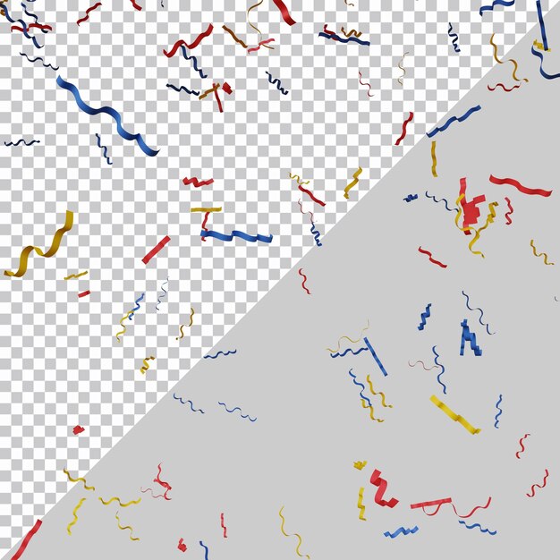 Representación 3d de confeti con estilo moderno