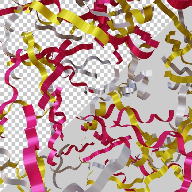 PSD representación 3d de confeti con estilo moderno