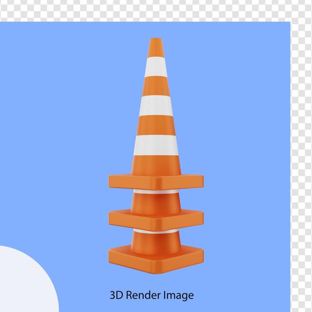 PSD representación 3d de la construcción de conos de tráfico