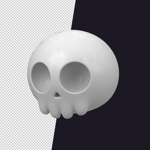 PSD representación 3d de cráneo icono de halloween psd