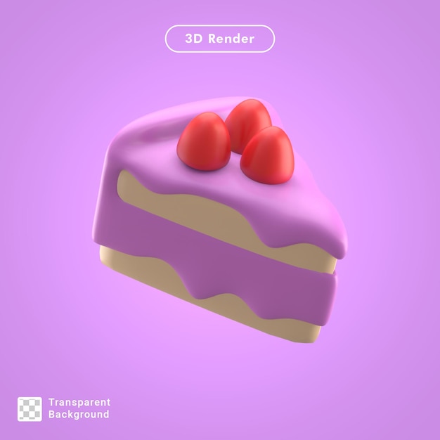 Representación 3d de delicioso pastel psd gratuito