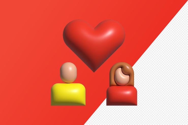 PSD representación 3d del día de san valentín