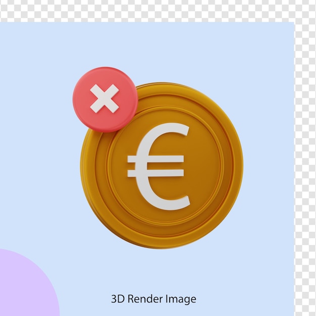 PSD representación 3d del dinero del euro cerrado