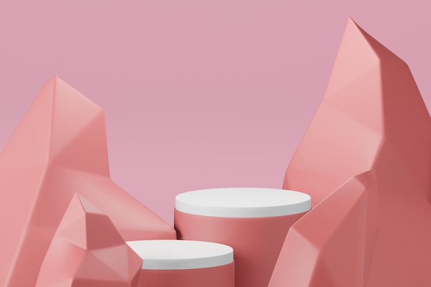 Representación 3D del diseño del escenario del podio