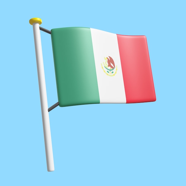 Representación 3d del diseño del icono de méxico