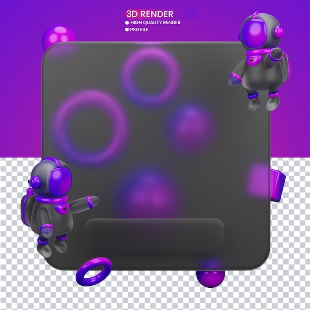 Representación 3d del diseño de morfismo de vidrio para redes sociales.