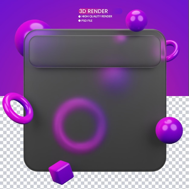 Representación 3d del diseño de morfismo de vidrio para redes sociales.