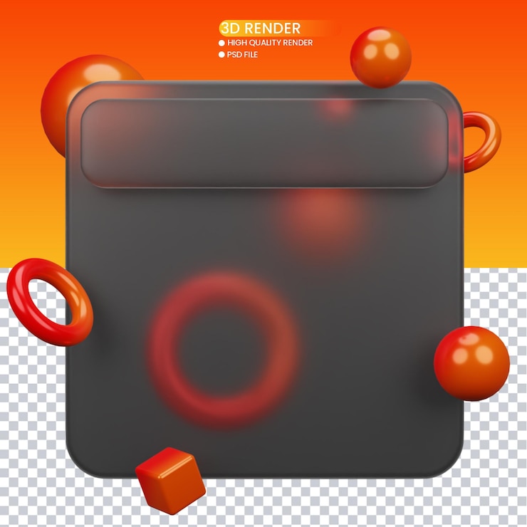PSD representación 3d del diseño de morfismo de vidrio para redes sociales.