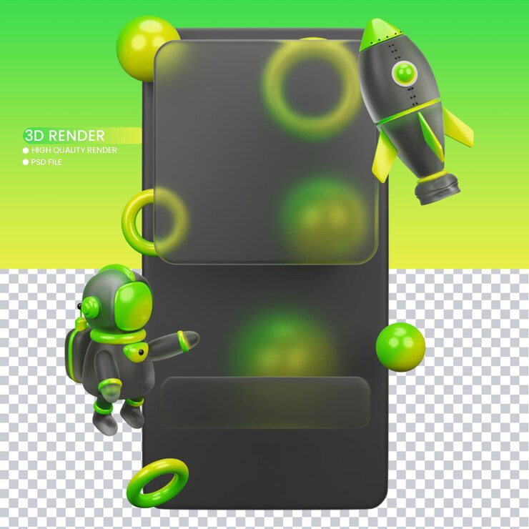 PSD representación 3d del diseño de morfismo de vidrio para redes sociales.