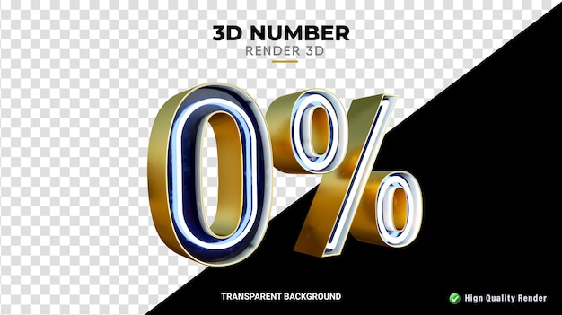 Representación 3d con un diseño de neón de 0 por ciento de descuento de alta calidad