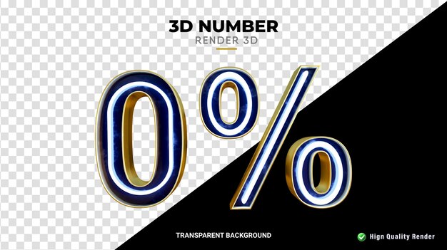 Representación 3d con un diseño de neón de 0 por ciento de descuento de alta calidad