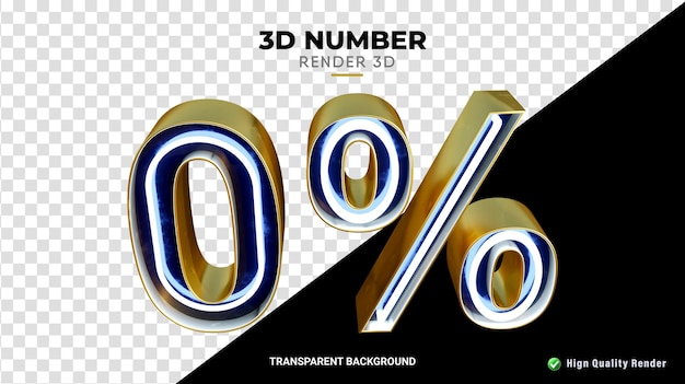 Representación 3d con un diseño de neón de 0 por ciento de descuento de alta calidad