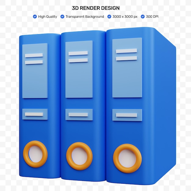 Representación 3d de dos archivos de carpetas aislados