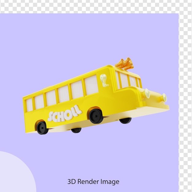 PSD representación 3d de la educación del autobús escolar