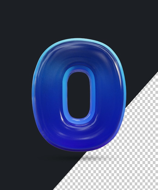 Representación 3D del efecto de número de cristal brillante 0