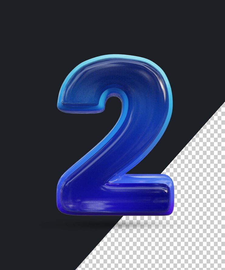 PSD representación 3d del efecto de número de cristal brillante 2