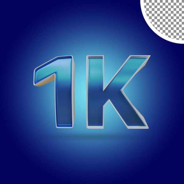 Representación 3D del efecto de texto brillante 1K