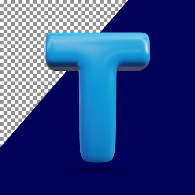 Representación 3D del efecto de texto brillante T