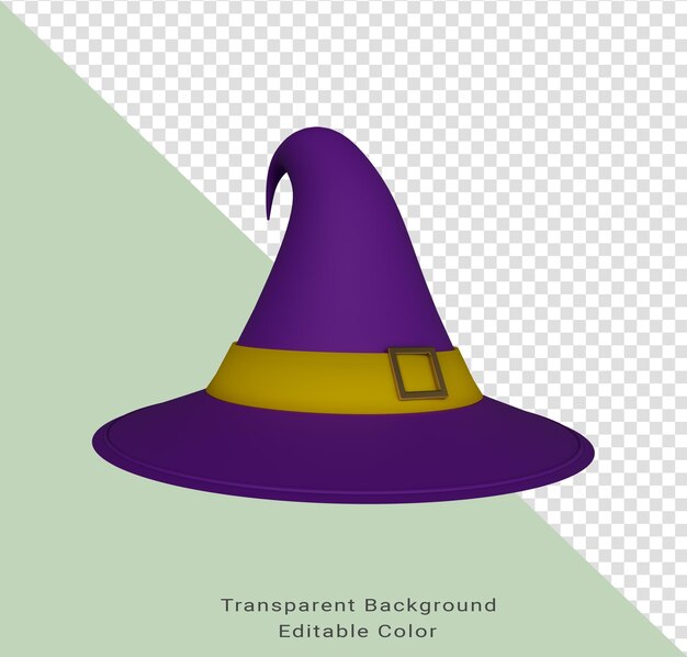 Representación 3d del elemento de diseño de fondo mínimo de sombrero de halloween