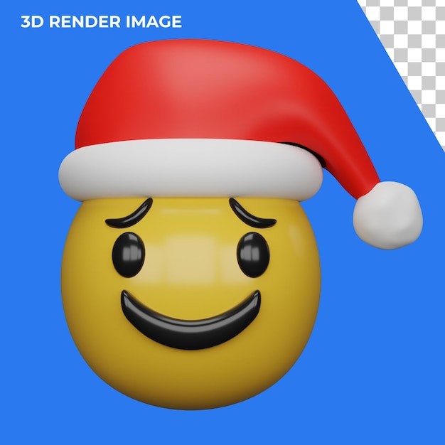 Representación 3d de emojis de navidad y año nuevo.