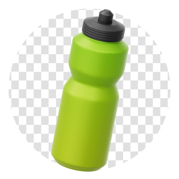 Representación 3D Equipo de gimnasio Botella Bebida Icono 3D Fondo transparente