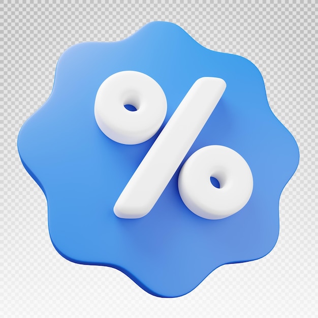 Representación 3d de etiqueta de venta azul etiqueta 3d