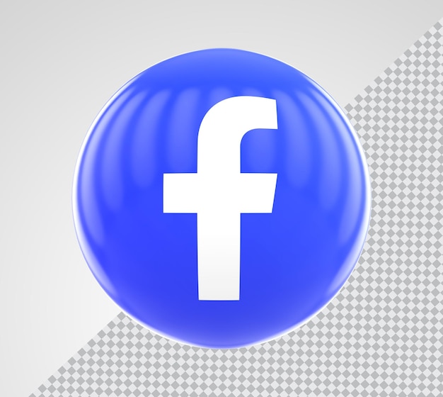 PSD representación 3d de facebook de redes sociales