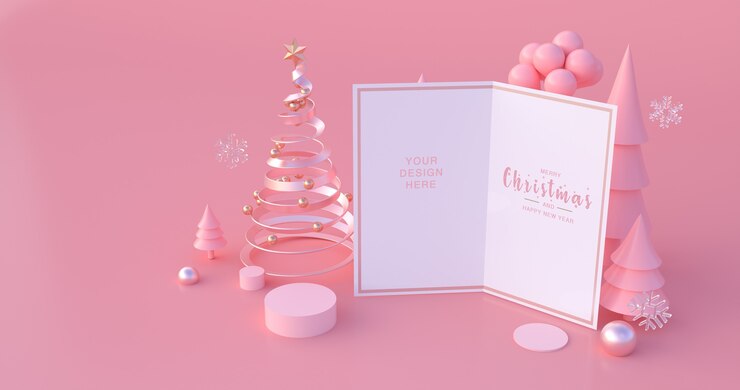 PSD representación 3d de feliz año nuevo y feliz navidad