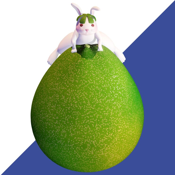 PSD representación 3d festival del medio otoño luna conejo y pomelo