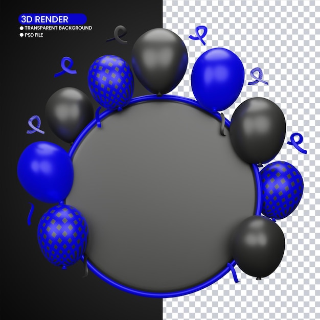 Representación 3D de fondo de globos para redes sociales
