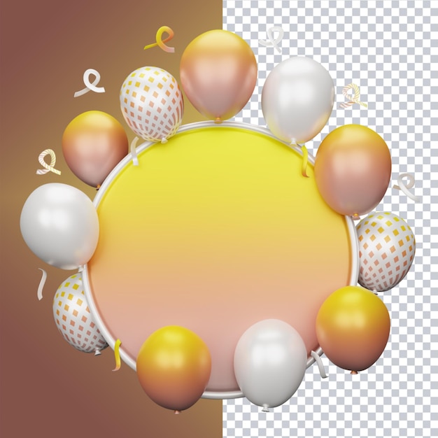 Representación 3D de fondo de globos para redes sociales