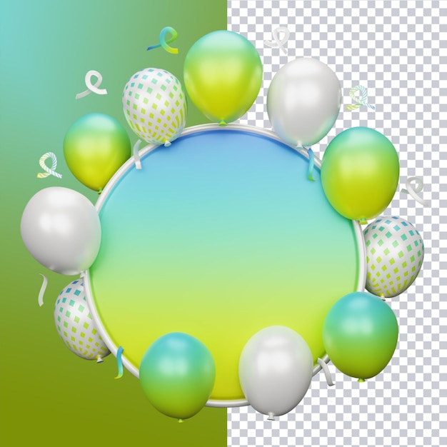 Representación 3D de fondo de globos para redes sociales