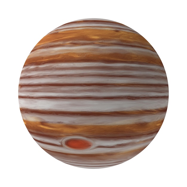 Representación 3d de fondo transparente de Júpiter gigante gaseoso