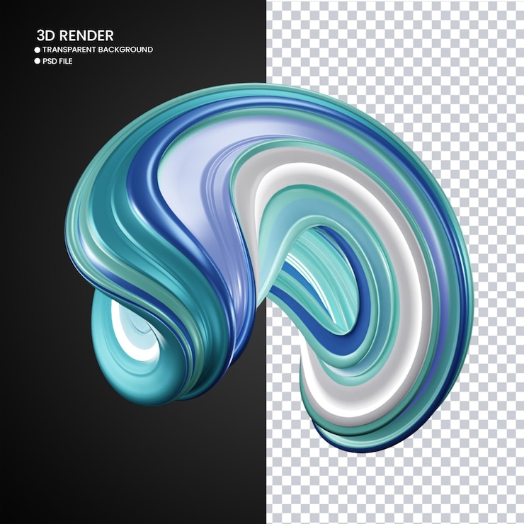 PSD representación 3d de forma abstracta