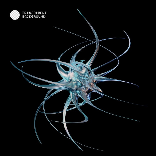 Representación 3d de forma de cromo abstracto PSD