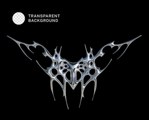 Representación 3d de forma de cromo abstracto PSD