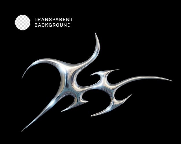 Representación 3d de forma de cromo abstracto PSD