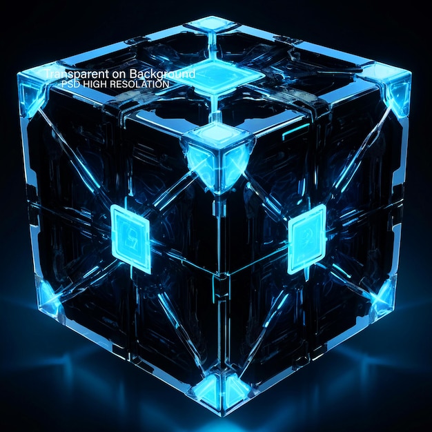 representación en 3D de la forma geométrica del vidrio en un fondo transparente