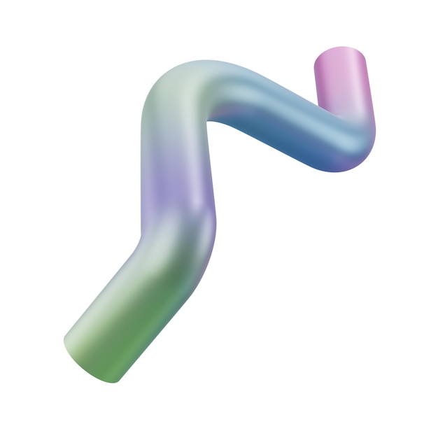 Representación en 3D de formas abstractas de tubos metálicos geométricos gradientes brillantes realistas plantillas de lujo decorativas
