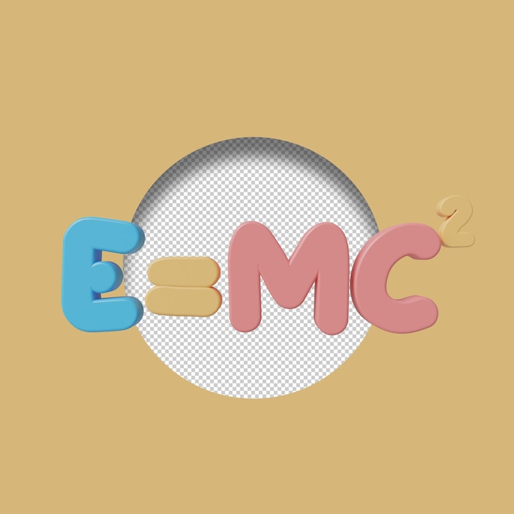 PSD representación 3d de la fórmula de einstein