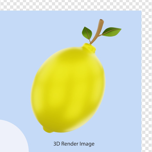 Representación 3d de fruta de limón